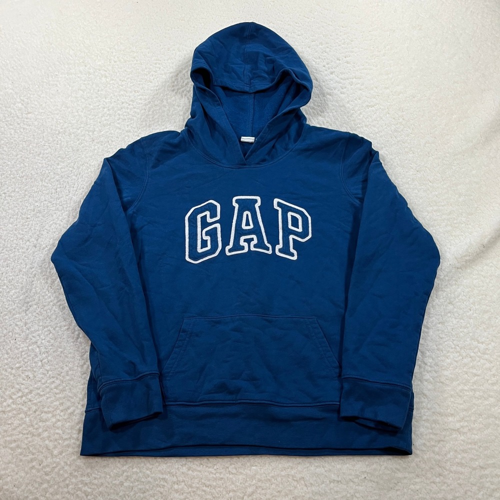 Gap Hoodie Womens Small Royal Teal Classic Fashion Pullover Logo Sweatshirt 7733